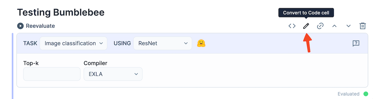 How to convert a smart cell to code by clicking the 'Convert to code' button